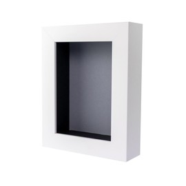 CountryArtHouse 5x7 White Shadow Box Frame with A 1 3/4" Usable Depth Includes Grey Acid-Free Backing, UV Resistant Acrylic, & Hanging Hardware