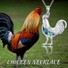 ONEFINITY Chicken Necklace 925 Sterling Silver Rooster Pendant Chicken Jewelry