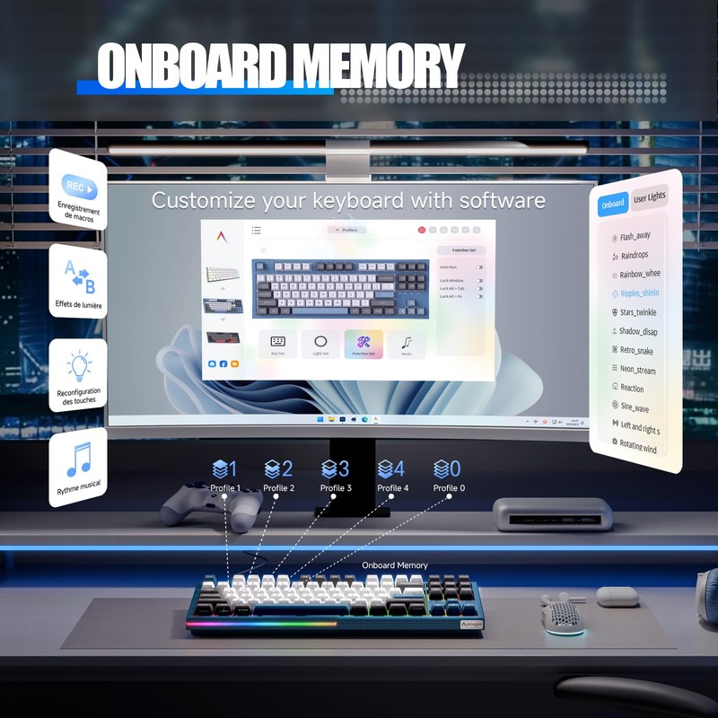 KEMOVE K87 Wireless TKL Mechanical Gaming Keyboard, Hot-swappable, RGB Backlit,