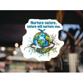 Nurture Nature Sticker - Will You Decal Earth Day Vinyl Eco Friendly Decoration Environmental Awareness 2-Pack 5-inch Stickers CCSTICKER01413