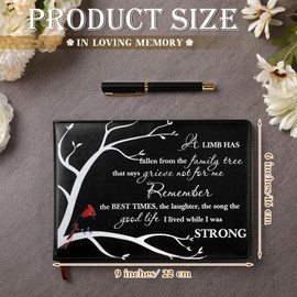 Yingzhao Memorial Funeral Guest Book with Pen 144 Pages Cardinal Funeral Guest Sign in Book for Memorial Service Celebration of Life Party Supplies in Loving Memory(A Limb)