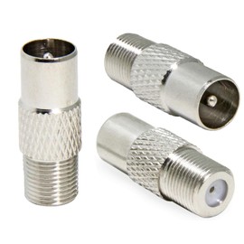 HiAoey 3 Pcs F Female to PAL Male 9.5mm TV Satellite Antenna Coax Adapter, Socket F-Connectors Adaptor Satellite to RF Coax Aerial Male Adapter Converter Brand