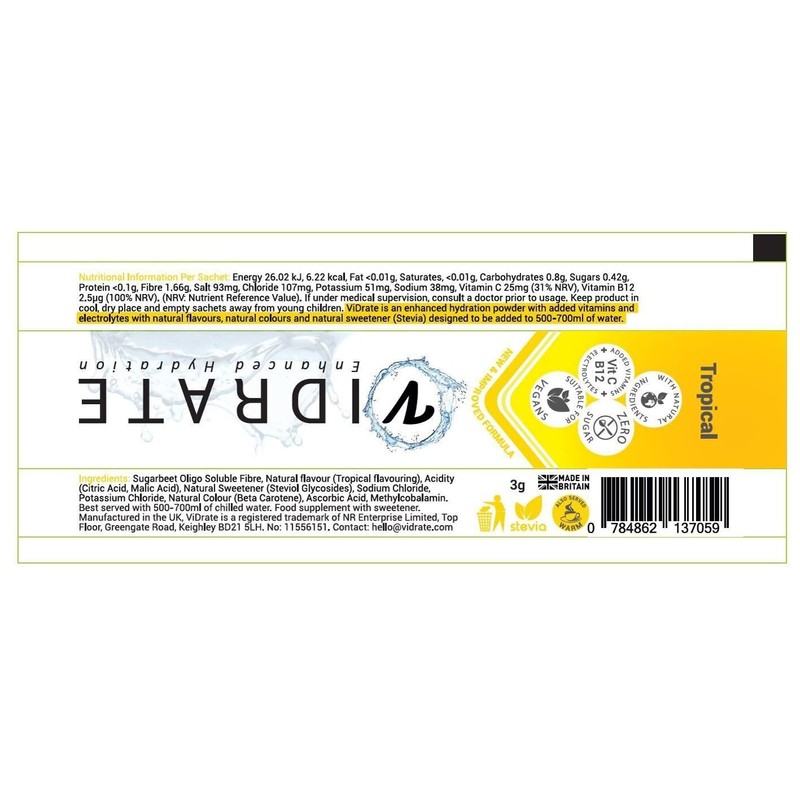 Electrolytes Powder - Hydration Sachets Packed with Vitamins - Zero
