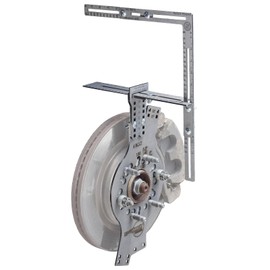 Speedway Motors WheelWise™ 6-Lug Wheel Fitment Tool with Tire Size Attachment, Simulates 14-22 Inch Rim Diameter, 8-14 Inch Tire Width, 2.5-11.5 Inch Sidewall, Laser Cut Steel