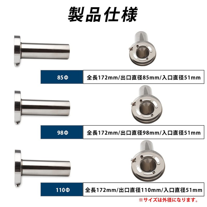 FJmark Inner Silencer General Purpose Baffle Stainless Steel Volume Control
