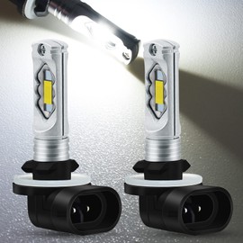 HAISECA AC/DC 9-36V 881 LED Fog Light Bulb White,3800LM Super Bright 2x45mil 5730 Chips 889 H28 LED Bulbs for Cars Trucks,Non-Polarity.2-Packs.