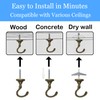 Evsteluo 4 Sets Large Swag Ceiling Heavy-Duty Hooks with Complete