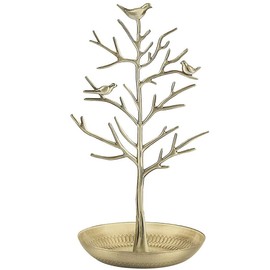 TRIXES Gold Style Jewellery Tree Stand – Vintage Birds – Hang your Jewellery – Hanging Organiser Rack Tower – Display Stand