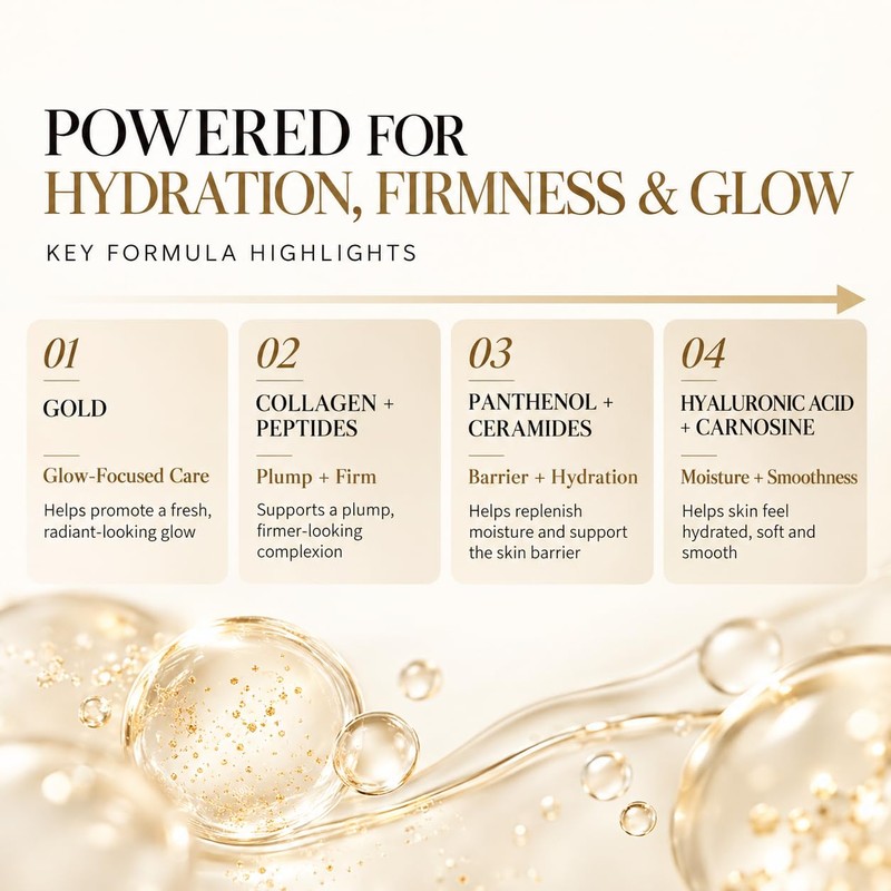 Collagen Face Mask with Gold, Hydrating Face Sheet Mask with