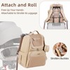 vosmles Large Leather Diaper Bag Backpack, Baby Travel Bag with
