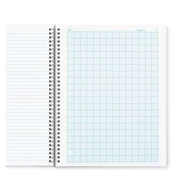 Vela Sciences W5 Expanded Wirebound Lab Notebook, 9.25 x 11.75 in (23.5 x 30 cm), 128 Pages, Double Wire Looped, 70lb Heavyweight Paper (Alternating Grid / Ruled)