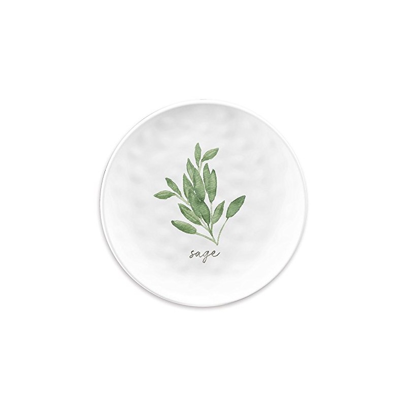 BUZZ SET OF 4 - Melamine WHITE GARDEN HERBS Side