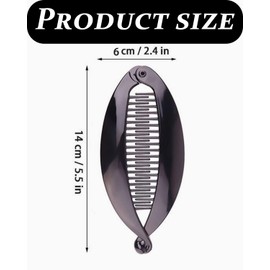 TPZORJX Pack of 6 Banana Clips Hair Clips Banana Fish Combs Fish Clips Banana Clip Hair Tinted Comb Grip Size for Women Girls (Mixed Colours)