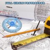 3 Pcs 360° Protractor Set, Multi-Functional Circle Protractor with Swing