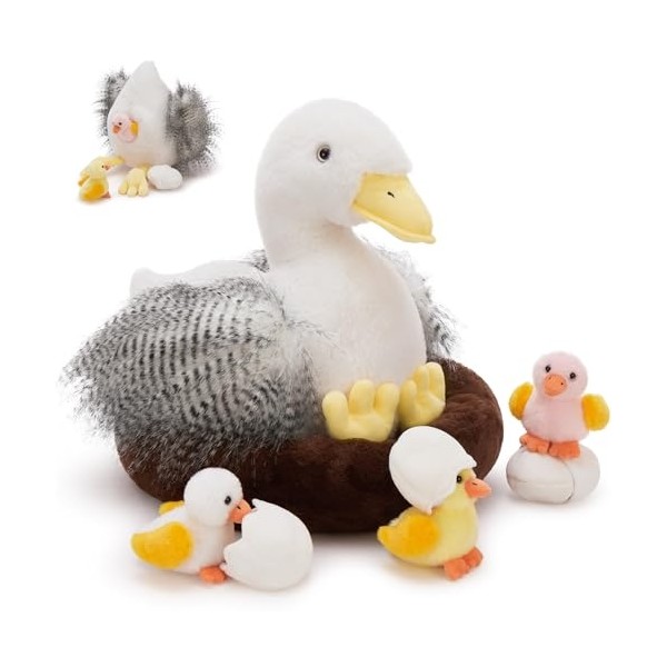 8Pcs Pekin Duck Stuffed Animals, Stuffed Big White Duck Plush