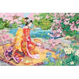 ART.COM Stretched Canvas Print Haru No Uta by Haruyo Morita, 24" x 16"