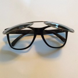 NYS Unisex Silver Mirror Tinted Flip Style Sunglasses