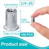 SmallCat 100 Pcs 1/4-20 Aluminum Rivet Nuts, Flange UNC Flat