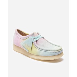 Clarks Women's Wallabee-Oxford, White/Blue, 8.5 M