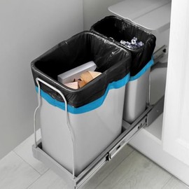 15 Gallon 120 Counts Strong Drawstring Trash Bags Garbage Bags by Teivio, Bathroom Trash Can Bin Liners, Plastic Bags for home office kitchen, Black