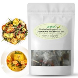 Dandelion Wolfberry Tea - Kidneys & Liver Health Tea, Seven Herbal Ingredients Natural Blend, Dandelion Chinese Wolfberry Tea Bags - Specification: 1pc