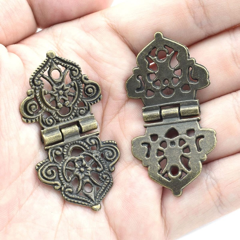 Antique Mini Folding Hinges Retro Bronze Jewelry Box Decorative Hinge