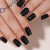 Hrnsnails Black Press On Nails, Short Square Press On Nails,Glue