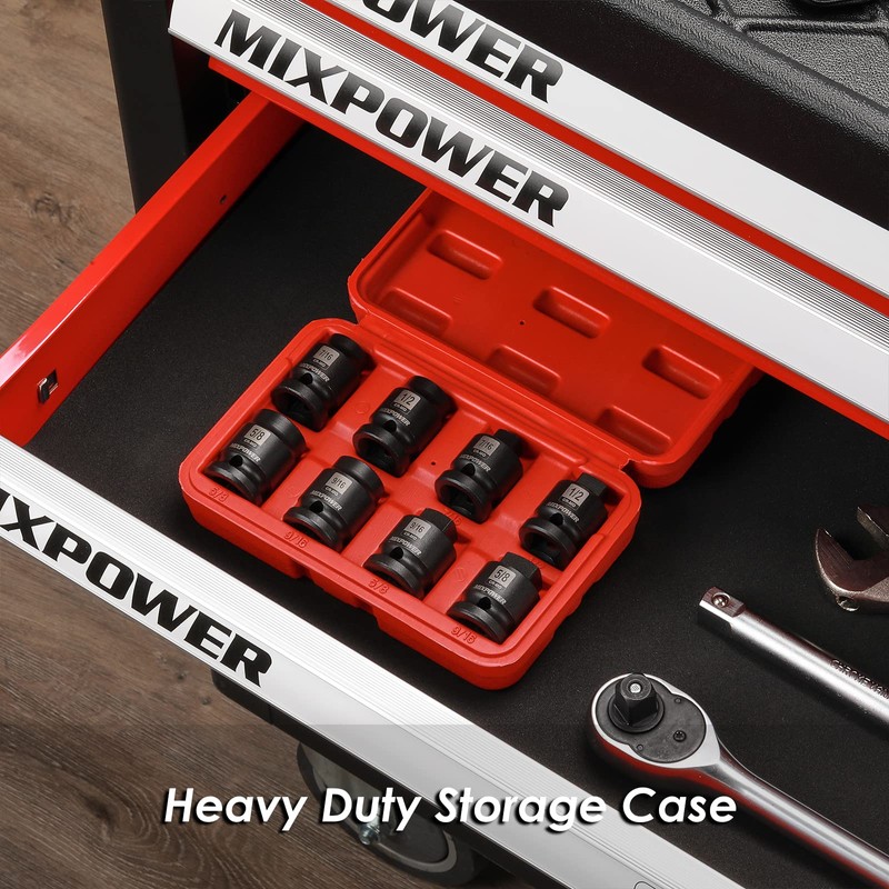 MIXPOWER 8 Pieces 1/2-inch Drive Pipe Plug Socket Set, SAE,