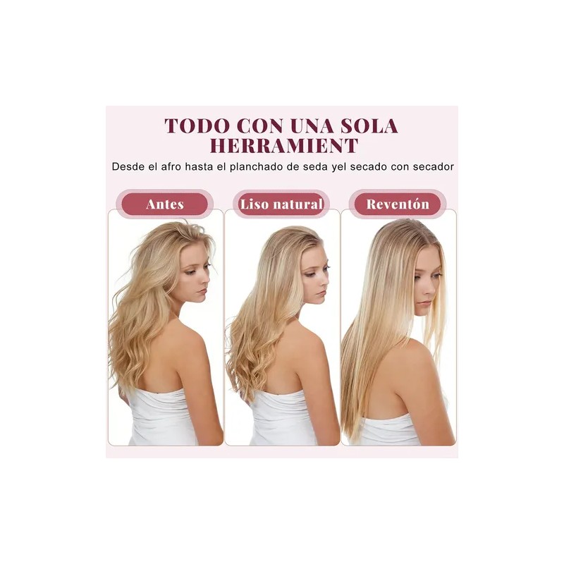 Cepillo Térmico Nuowei,cepillo Redondo De Cerámica, Rosa