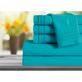 Mocassi Queen Sheet Set - Luxury Hotel 1800 Premier Bedding Sheets & Pillowcases - Ultra Soft Breathable & Cooling Bed Sheets - Deep Pocket - Wrinkle Resistant - 6 Piece Set - Queen, Teal