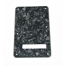 KAISH ST/Strat Style Standard Guitar Back Plate ST Tremolo Trem Cover for USA Strat/Stratocaster Black Pearl