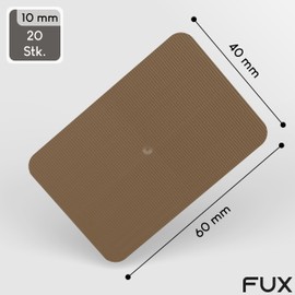 FUX Pack of 20 Plastic Spacers, 60 x 40 x 10 mm, Glazing Blocks, Underlay Plates, Plastic Plates, Adjustment Plates, Window Wedges (Thickness: 10 mm)