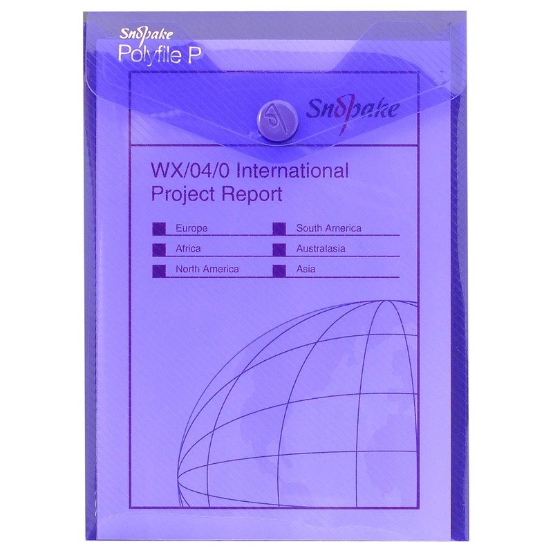Snopake A7 Polyfile P Portrait Popper Wallet with Press Stud