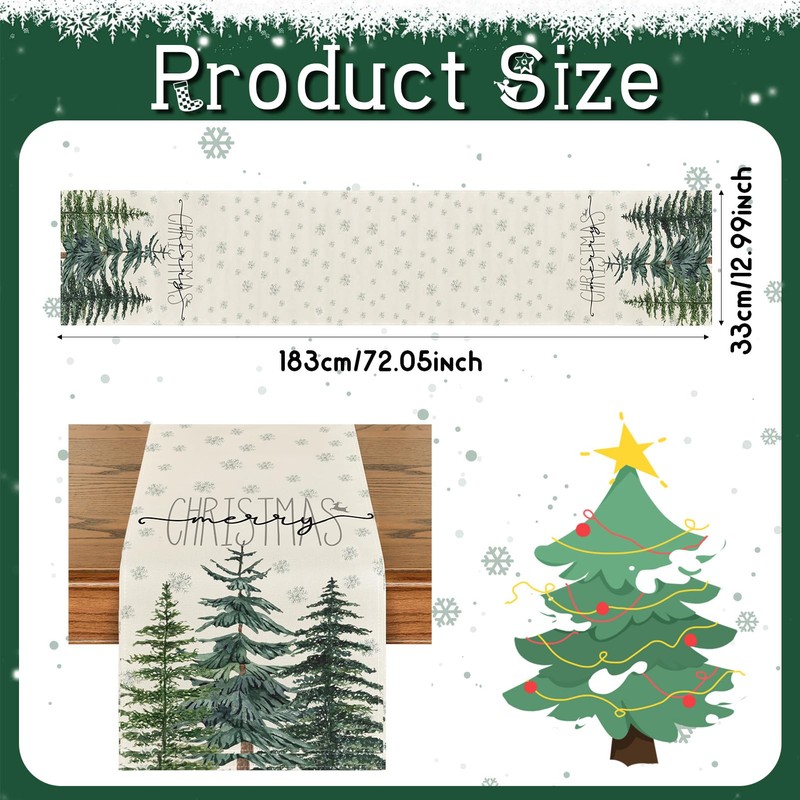 WEILAOK Christmas Table Runner, Christmas Table Runner, Christmas Decoration Table