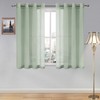 DWCN Short Sheer Curtains for Kitchen/Dinning Room - Faux Linen