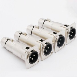4PCS For D Panel Mountin XLR Male to XLR Female Feed/Pass Thru Connector Adapter