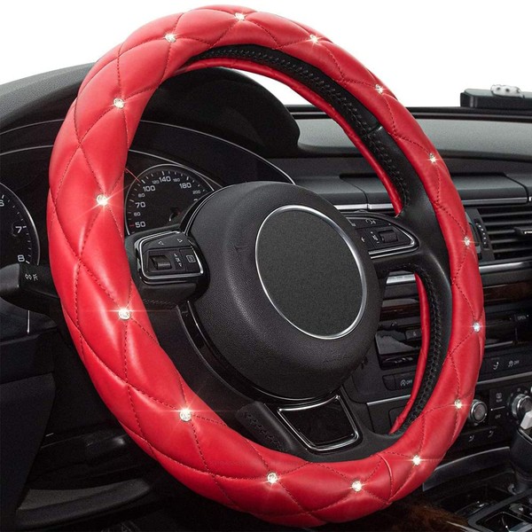 Funda universal para volante con microfibra de piel para coche,