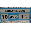 Square Drive Screws 1-1/2" x #10 Countersunk BZP (200 Pack)