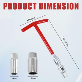 3 Pcs Spark Plug Socket Set,Spark Plug Wrench,Universal T-Handle Sparks Wire Removal Tool with 16mm/21mm Sparks Sockets,Wire Removal Tool Kit for Motorcycle,Car,Truck,Lawn Mowers and Motor Vehicles