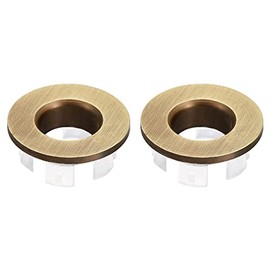 uxcell Sink Trim Overflow Cover, 2Pcs Sink Overflow Rings Bathroom Kitchen Basin Drain Cover Hole Insert in Round Caps, Bronze