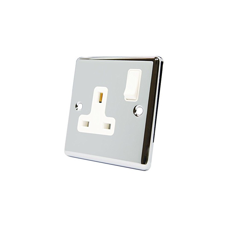 AET CPC1GSOCWH Polished Chrome Classical 1 Gang White Insert Plastic