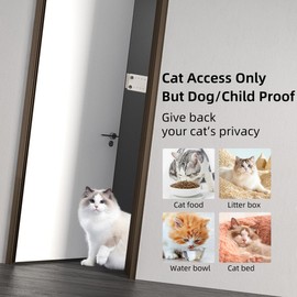 Neobay Cat Door Latch, Door Prop for Cats Keep Dogs Out of Cat Feeding Station & Litter Box, Cat Door Stopper with Silicone Anti-Collision Pad, Pet Door Interior Door Alternative, Steel White 2 Packs