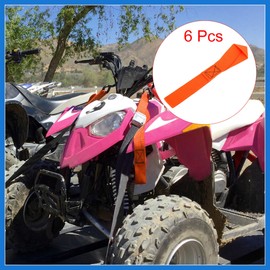 VekAuto 6pcs 8.07" x 0.98" Cargo Belt Soft Loop Tie Down Trailer Straps for Motorcycle ATV UTV Orange 2.5cmx20.5 Cm Auto Accessories