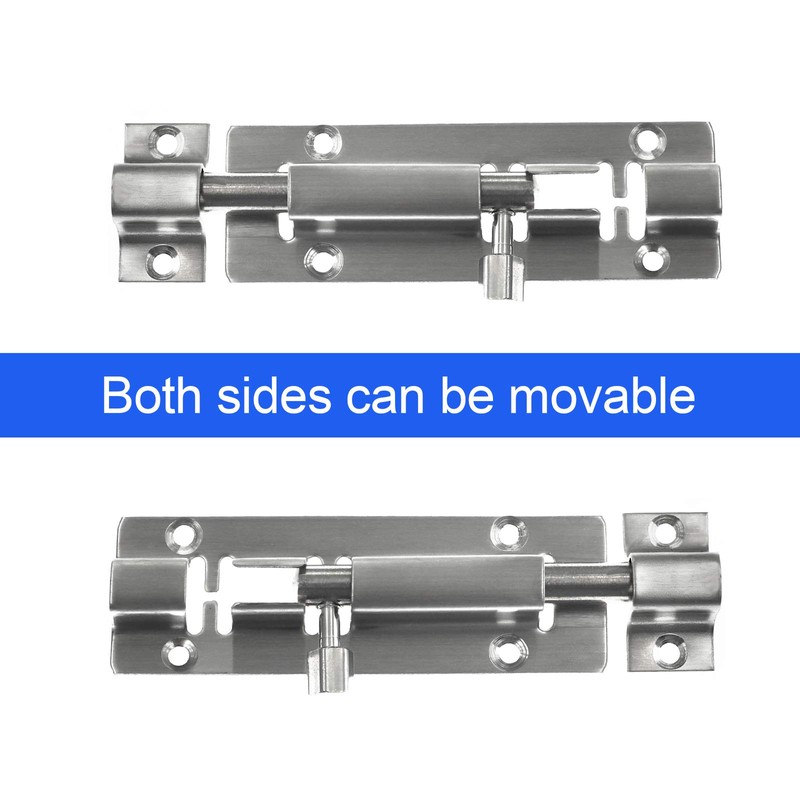LDEXIN 2Pcs Door Security Slide Latch Lock, 4 inch/100mm Heavy