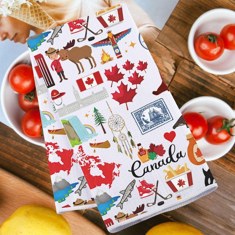 MYSOMY Canada Kitchen Towel Canadian Kitchen Gifts Canada Maple Leaf