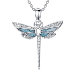 Dorunmo Dragonfly Necklace 925 Sterling Silver Turquoise Dragonfly Pendant Necklace Turquoise Jewelry Gifts for Women