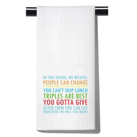 POFULL TV Show Inspired Gift ITYSL Fans Gift Sketch Comedy Lover Gift in This House We Believe Kitchen Towel Housewarming Gift (in This House CA)