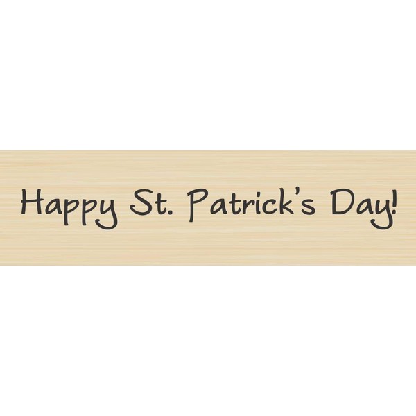 One Line St. Pats Day Greeting Rubber Stamp by DRS Designs - Made in USA