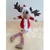 Delton Christmas Santa Moose Doll Shelf Sitter Delton 15" New
