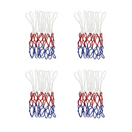 4 Pack Heavy Duty Tri-Color Basketball Net Sports Training Net Fits Standard Indoor or Outdoor Edges